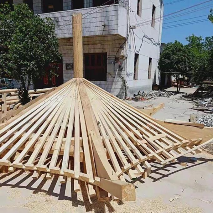 Gazebo de madera 9 del jardín del pabellón chino hexagonal