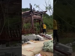 Pabellón impermeable al aire libre de madera maciza Gazebo con valla