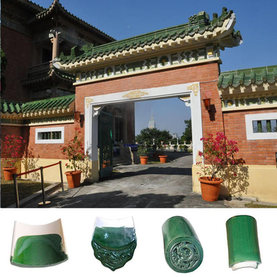 calidad  Plain Chinese Ceramic Roof Tiles Green Glazed Handmade Clay Roof Tiles Fábrica