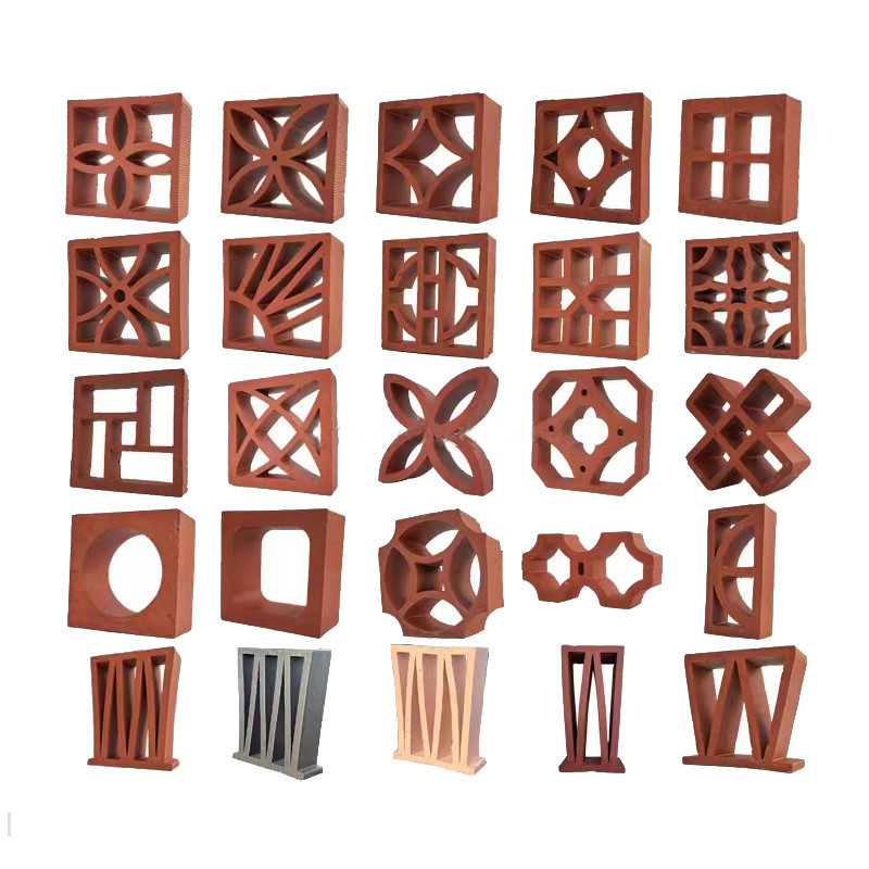 Bloque de pantalla de terracota roja 100% arcilla natural para pared interior y exterior