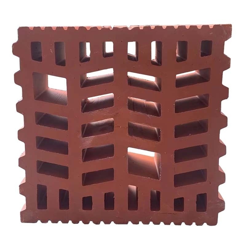 Decoración de edificios ladrillos de terracota decorativos huecos Bloques de brisa de arcilla roja para pared