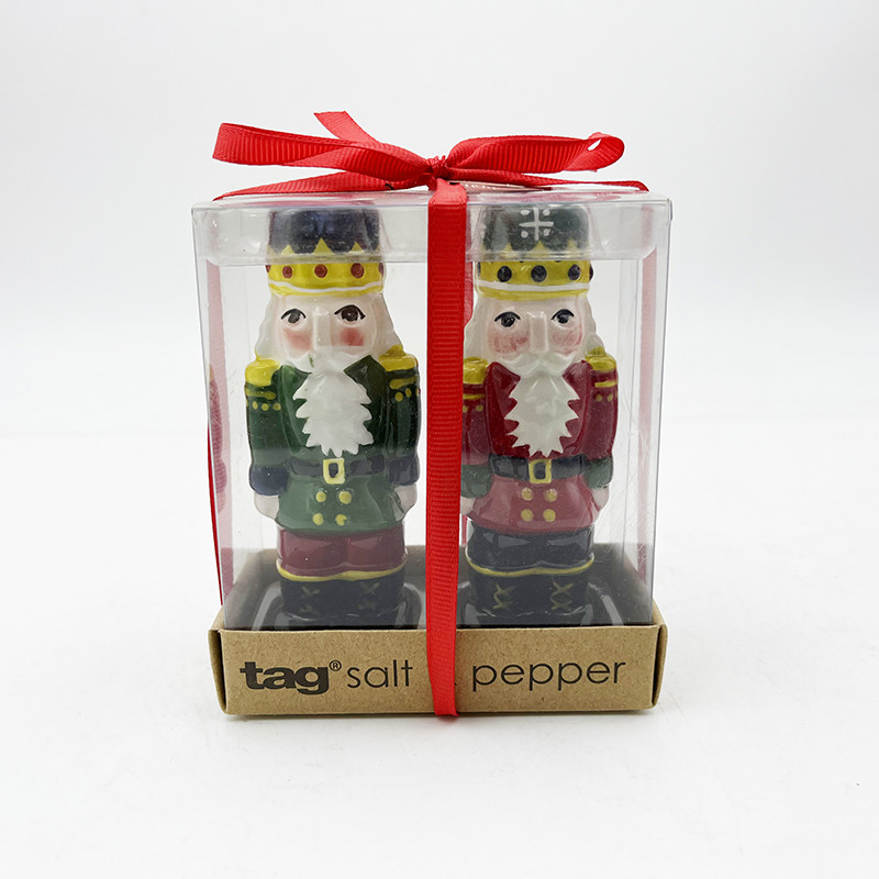 Conjunto de sal y pimienta de Navidad Novedad Cerámica Santa Claus Conchas para decoraciones de cocina