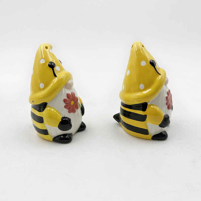 Gnomos de abejas y colmenas de abejas agitaciones cerámicas de sal y pimienta artesanías para decoración del hogar