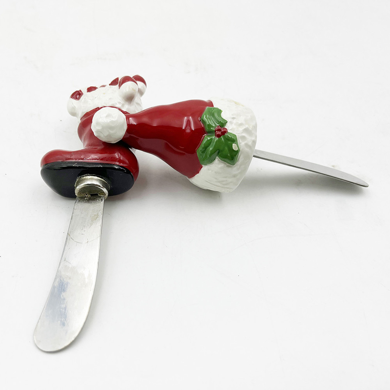 Sombrero de Navidad botas Santa Mano pintado mango con cuchilla de acero inoxidable Extensión de queso Extensión de mantequilla