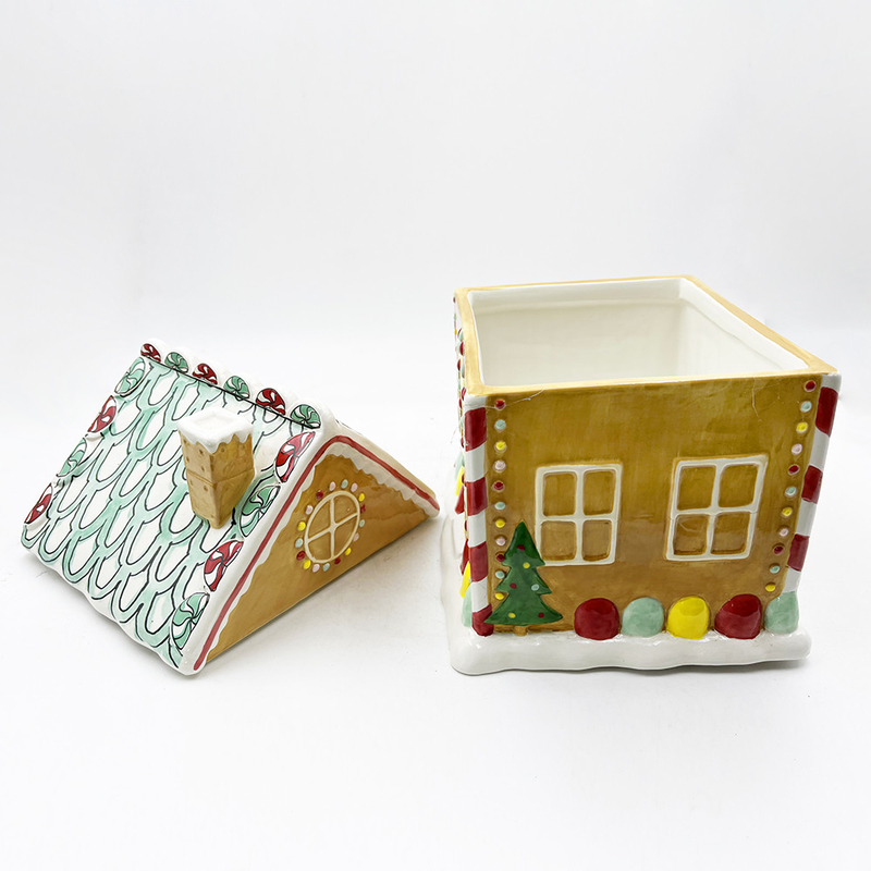 Exquisitos productos cerámicos personalizados Serie de Navidad Caramelos Jarrones de almacenamiento Creativos
