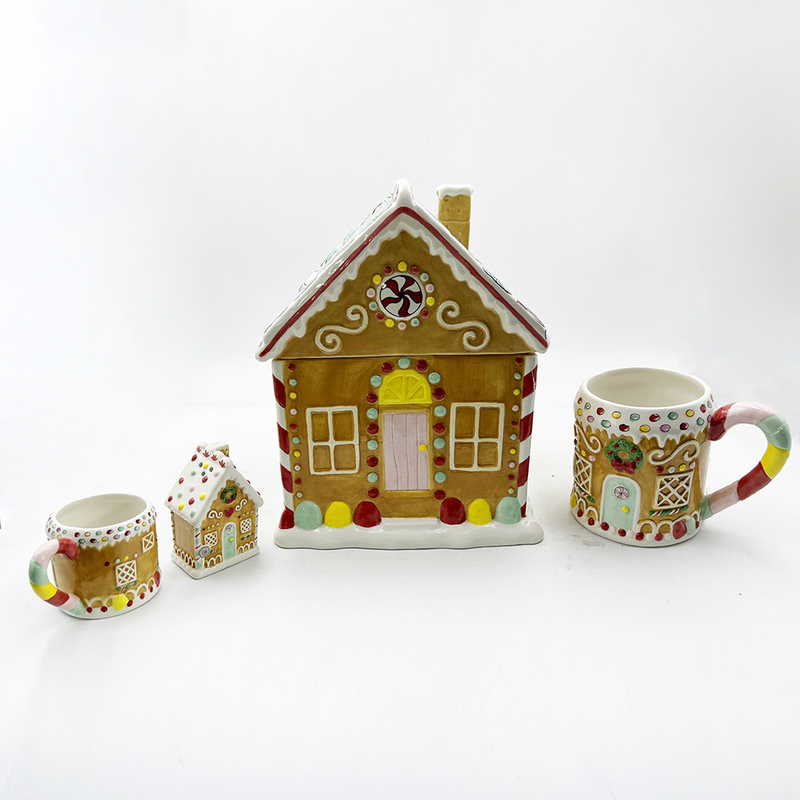 Exquisitos productos cerámicos personalizados Serie de Navidad Caramelos Jarrones de almacenamiento Creativos