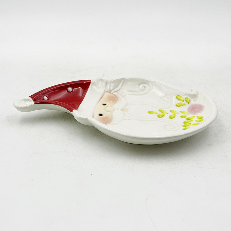 Navidad Papá Noel Cerámica pastel Plato de galletas Regalos Porcelana Navidad Decoración de la vajilla