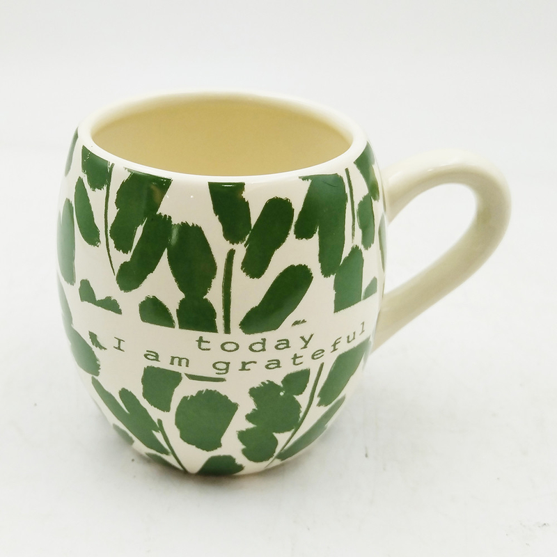 Diseño personalizado Copas de cerámica creativas sencillas con mango Copo de agua Leche Desayuno Cereales Taza