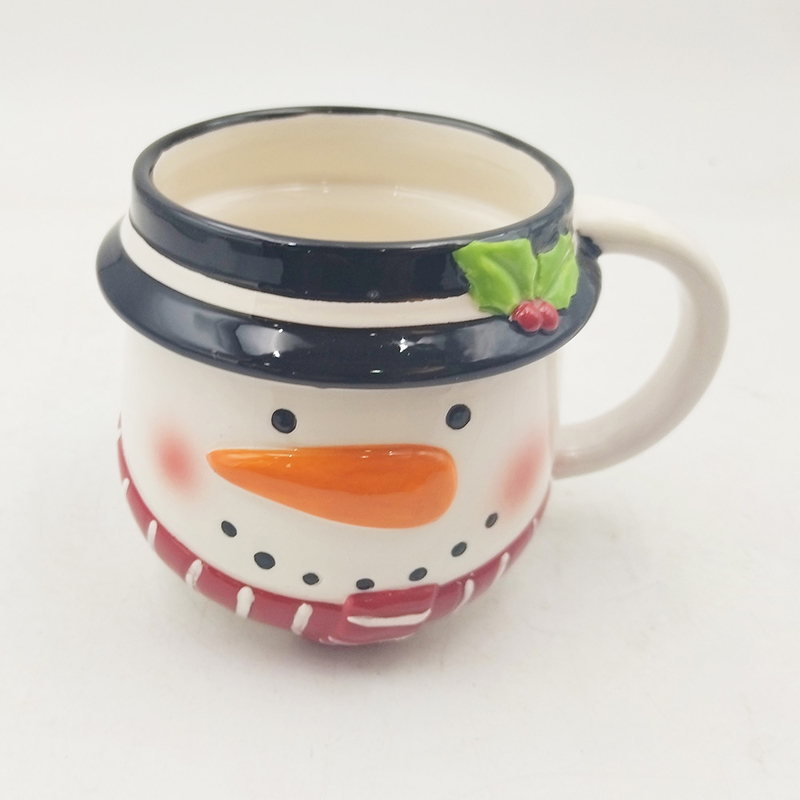 Tazas de Navidad de cerámica personalizadas con acabado brillante y diseño colorido