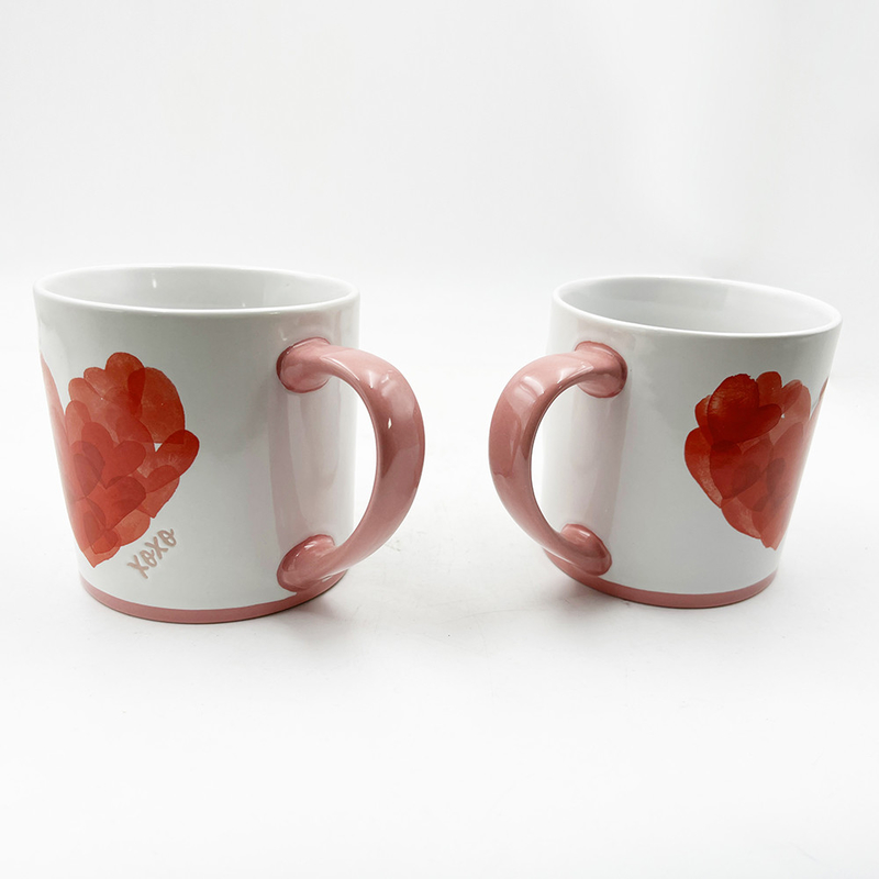 Día de San Valentín Corazón pintado Productos artesanales de cerámica Taza Regalo de pareja para casa y café