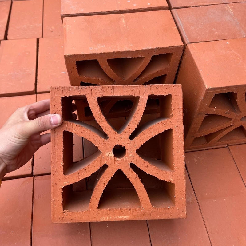Bloque de brisa de terracota de ladrillo rojo de pared artesanal Decorativo ladrillo hueco