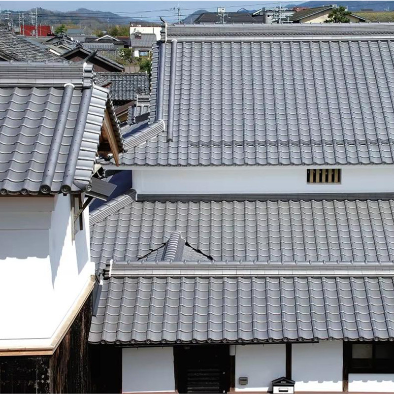 Estética tradicional con materiales de arcilla superpuestos azulejos de techo de estilo japonés para techos de edificios