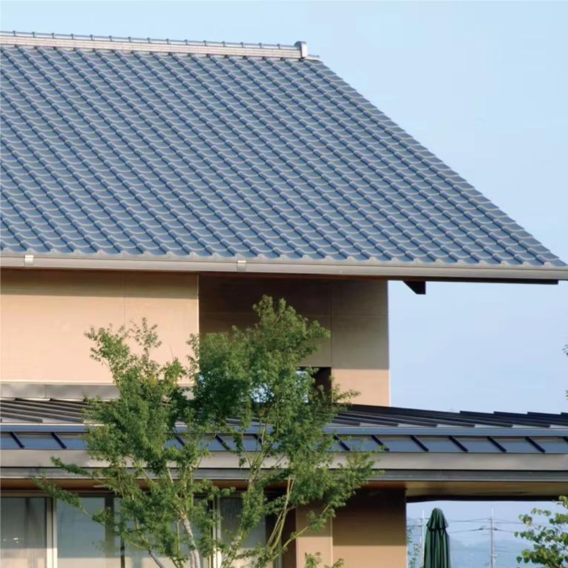 Techo de estilo japonés duradero y clásico con tejas cerámicas de techo de tejas de tejas de tejas cerámicas 310*310mm impermeables resistentes al calor