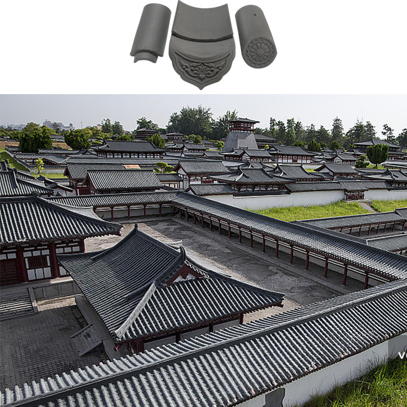 Techo de azulejos de arcilla gris china resistente a las intemperie duradero para techos tradicionales diseño de techos modernos