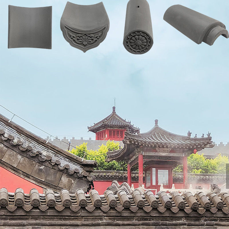 Tejas de techo de arcilla gris de techo de arcilla de alta resistencia a los rayos UV para edificios de patrimonio