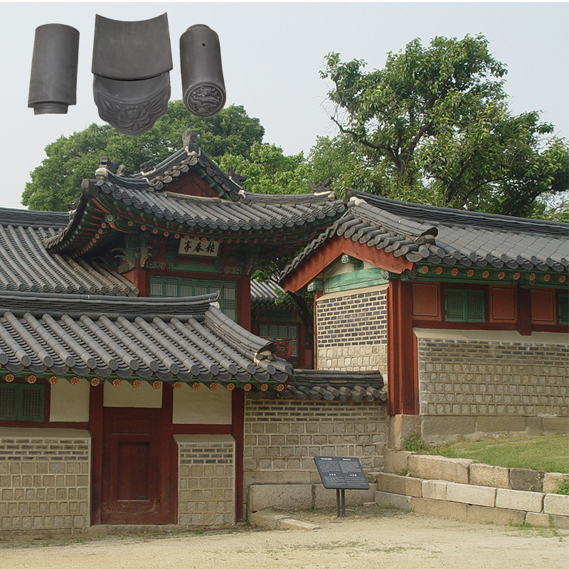 Antiguas tejas de terracota chinas de estilo tradicional asiático Material de techo de arcilla para hoteles villas