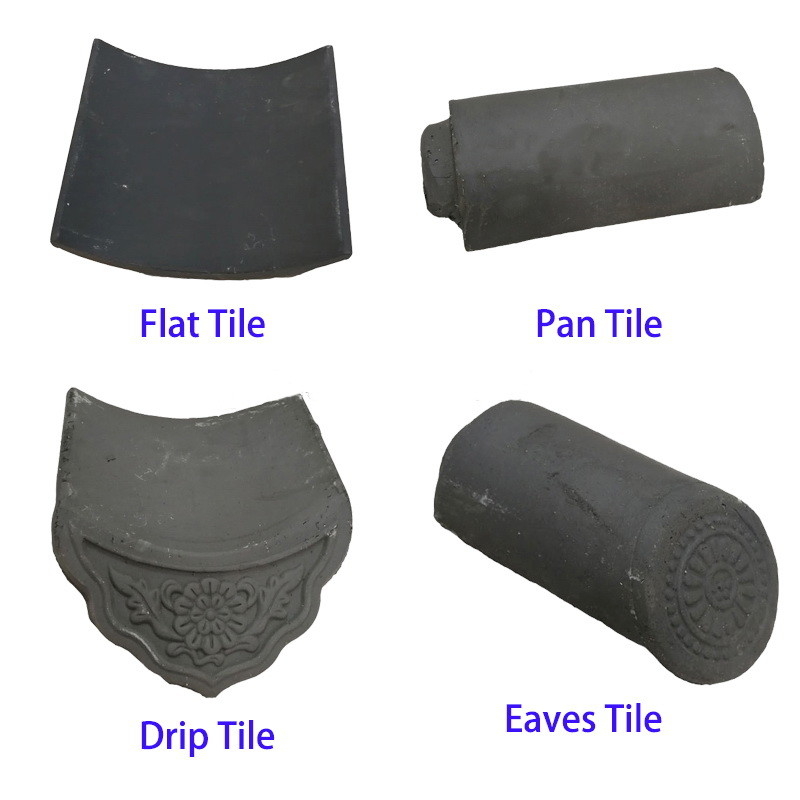 Antiguas tejas de terracota chinas de estilo tradicional asiático Material de techo de arcilla para hoteles villas