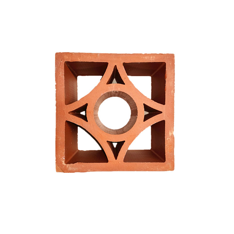 Tejas de construcción decorativas de terracota para exteriores Pantalla artística de estilo tradicional Decoración de paredes ladrillos de arcilla roja huecos