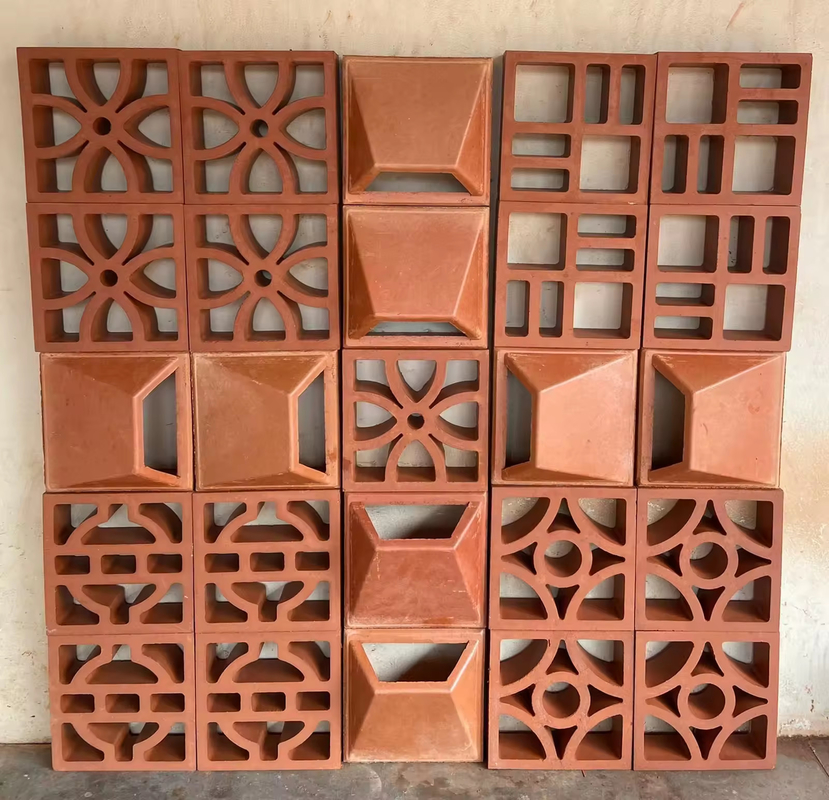 Ventilación de la pantalla de la brisa Bloque de materiales de construcción arcilla roja hecha en China fabricante ladrillos ladrillos de construcción