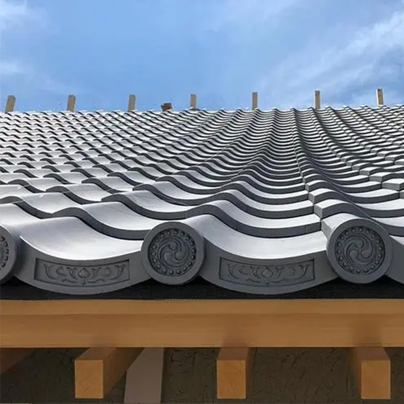 Pabellón de templos asiáticos Villa estilo japonés Techo acristalado clásico Antiguo Techo de arcilla tradicional