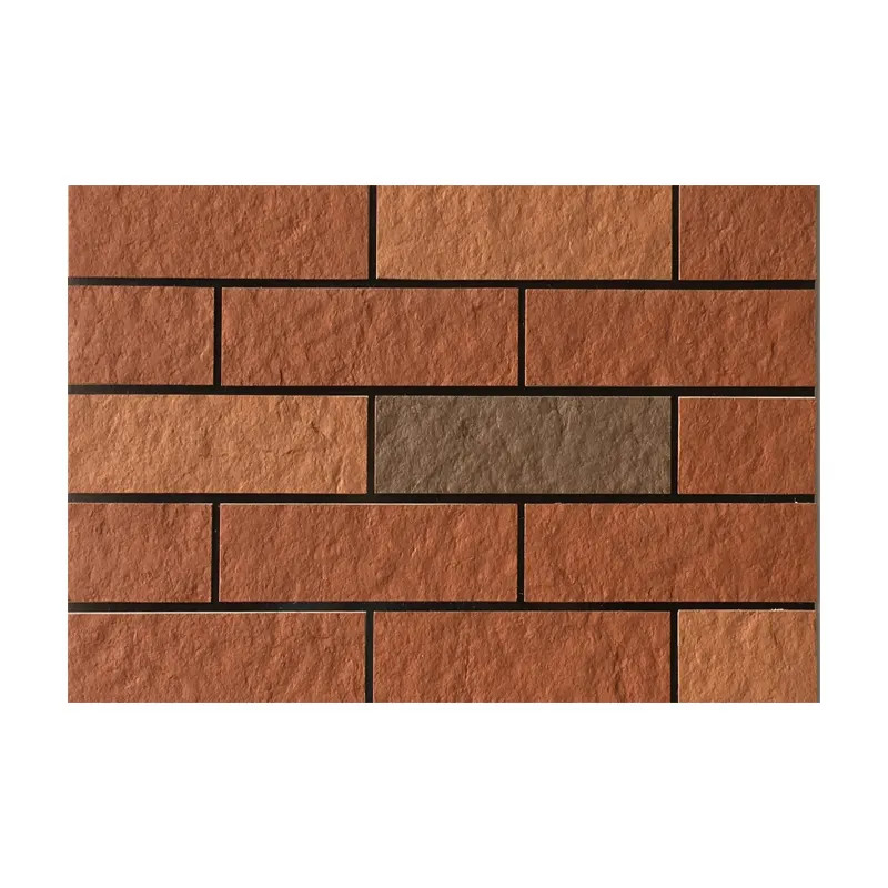 Clasico de ladrillo marrón aspecto flexible de piedra blando de pared de azulejos para la decoración de paredes exteriores de la escuela 3 mm delgada impermeable a fuego de piedra MCM