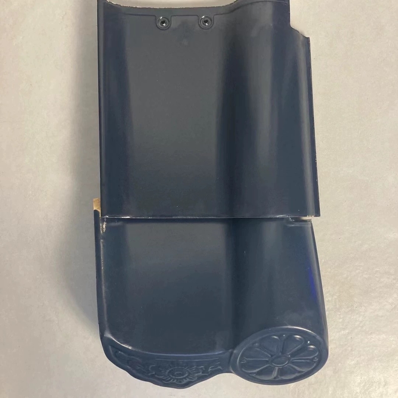 Tipo S Techo español Tejas de cerámica Material duradero Gris oscuro Techo impermeable