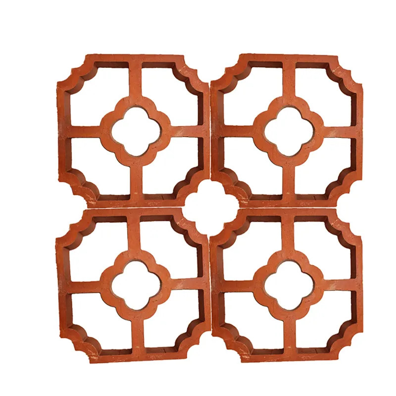 Suministro de la fábrica 200 * 200mm arcilla cocida Bloque de brisa roja Bloque de pared perforada sólida ladrillos decorativos