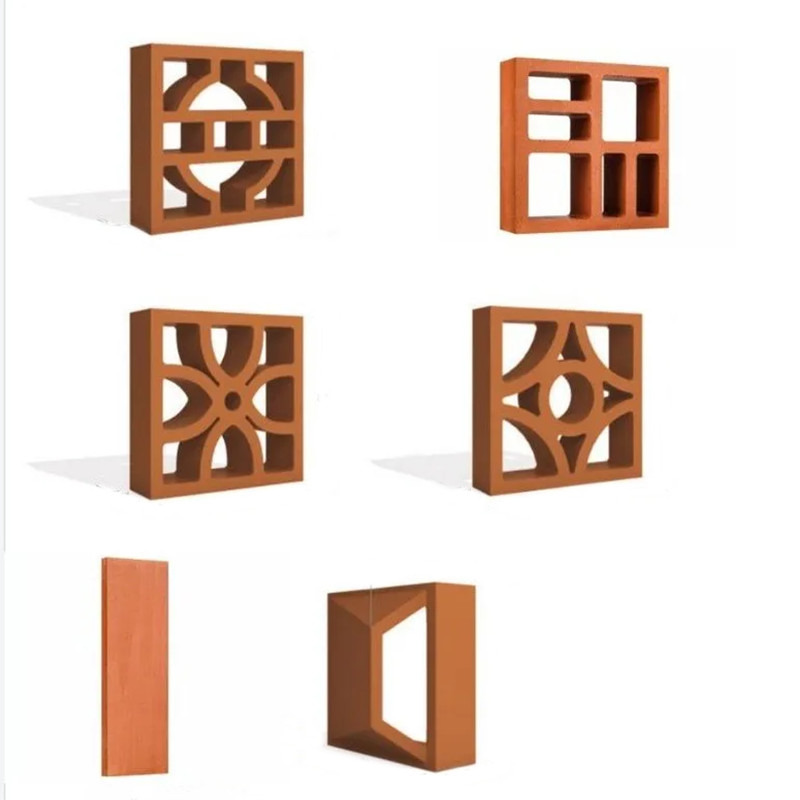 Decoración de interiores y exteriores Bloque de brisa azulejos de cerámica arcilla ladrillos de pared huecos rojos