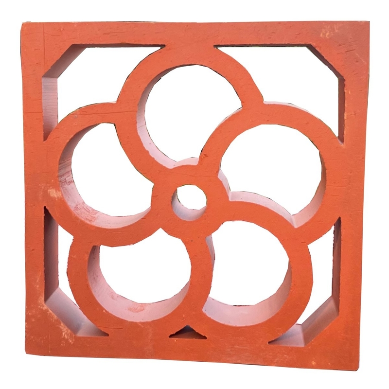 Terracotta Jali Bloque de brisa azulejos decorativos pared exterior de construcción ladrillo 200 * 200mm