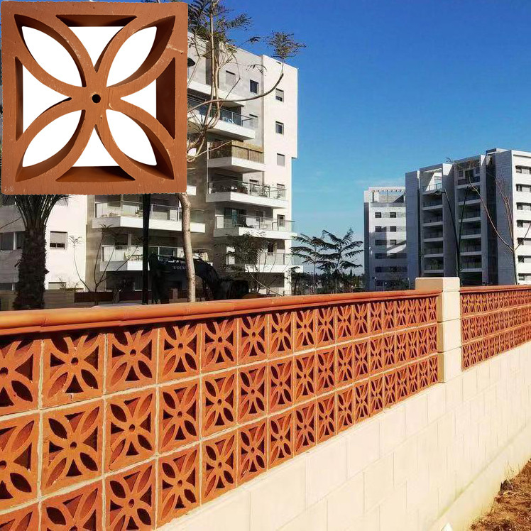 ladrillos de pared de jardín bloques huecos rojos ladrillos perforados decorativos para cercas