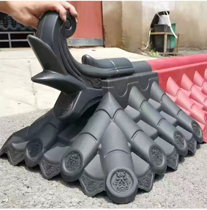 Los techos tradicionales de China PVC hojas de techo de plástico de la cubierta de la esquina de la decoración para la puerta de la pared