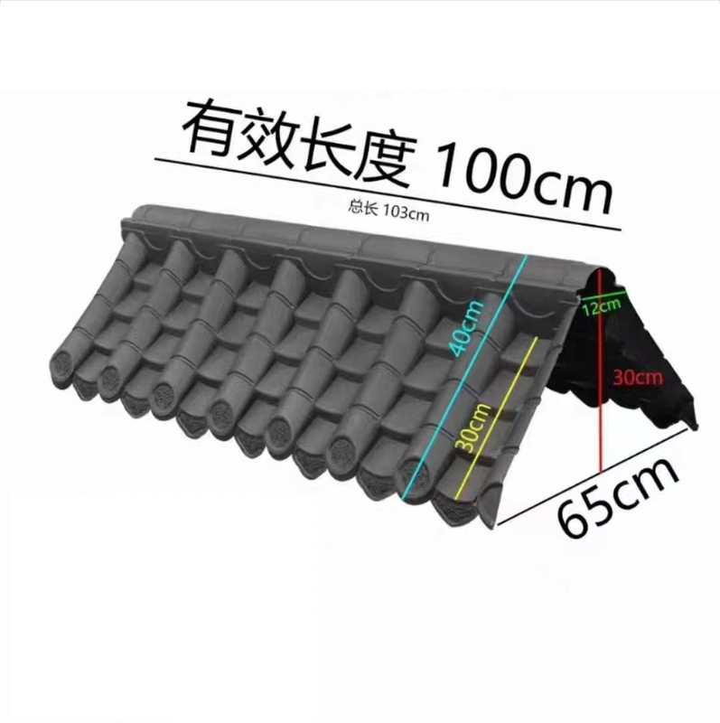 Los techos tradicionales de China PVC hojas de techo de plástico de la cubierta de la esquina de la decoración para la puerta de la pared