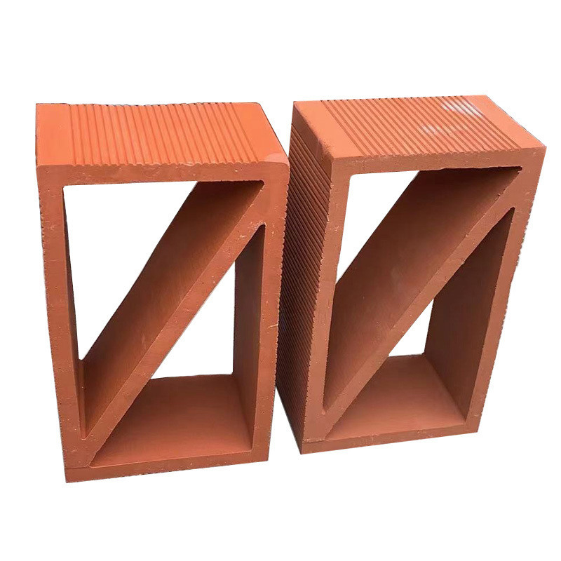 Bloques decorativos rectangulares de ladrillo de arcilla hueco rojo de terracota para paredes de jardín aislamiento térmico 800 grados centígrados asequible