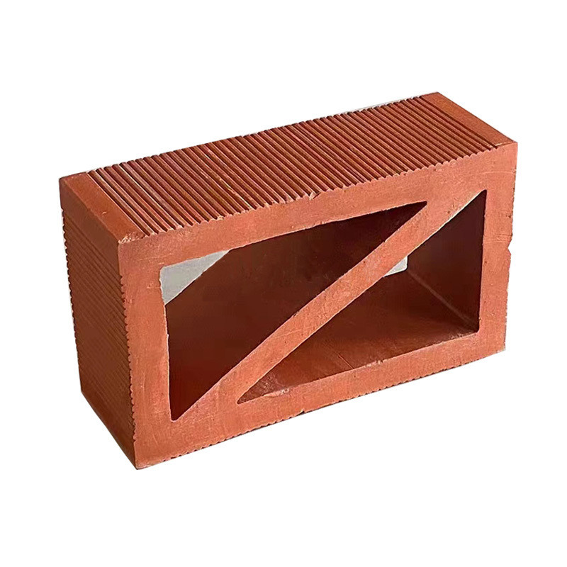 Bloques decorativos rectangulares de ladrillo de arcilla hueco rojo de terracota para paredes de jardín aislamiento térmico 800 grados centígrados asequible