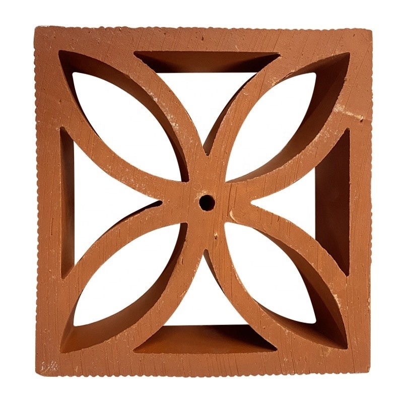 800 Centigrados aislamiento térmico de terracota roja vista de brisa de arcilla Bloque de construcción para decoración moderna vista de pared exterior