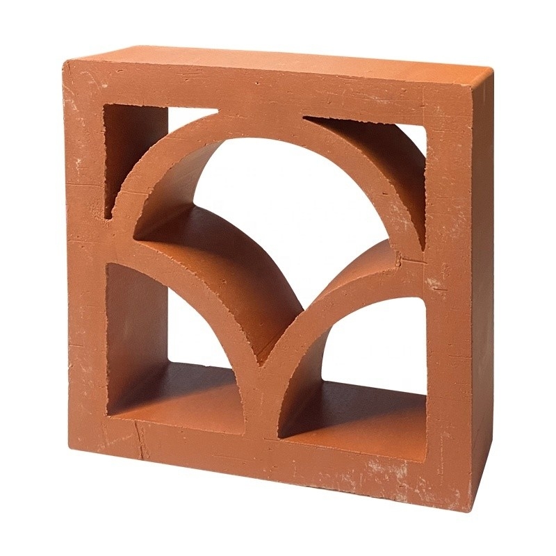 800 Centigrados aislamiento térmico de terracota roja vista de brisa de arcilla Bloque de construcción para decoración moderna vista de pared exterior