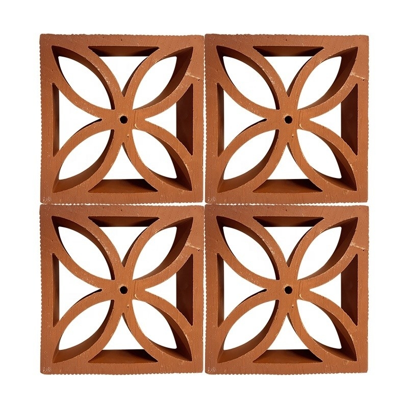 ladrillos de fuego de terracota perforados rojos estilo tradicional chino ventana decorativa ladrillo hueco