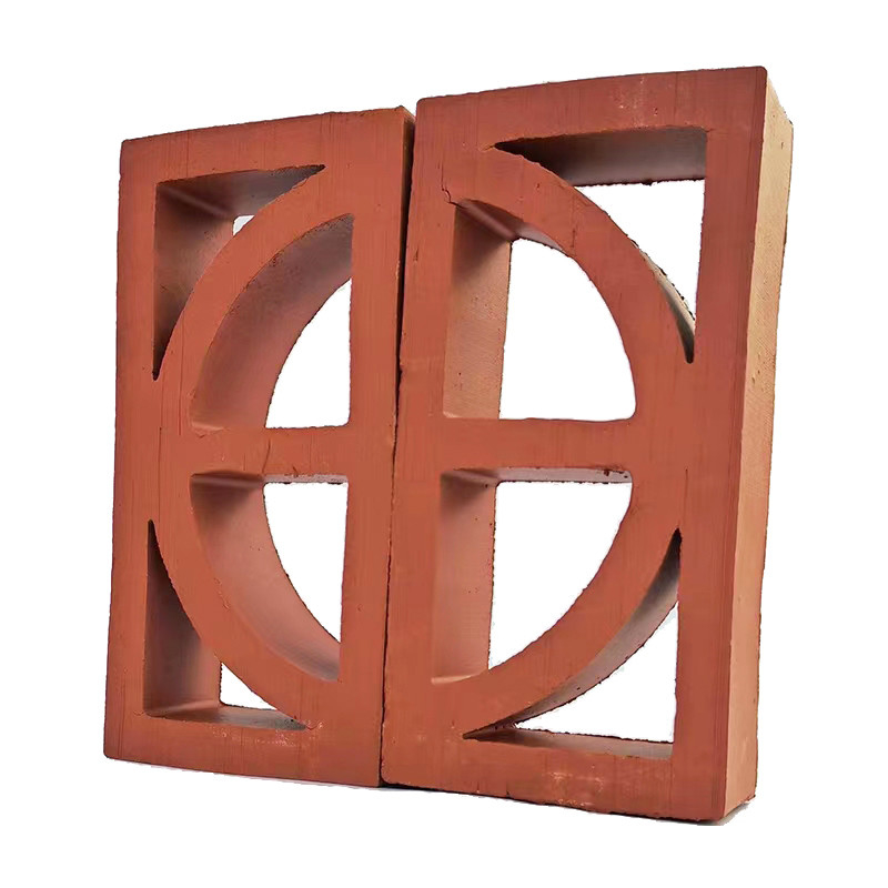 Bloques decorativos rectangulares de ladrillo de arcilla hueco rojo de terracota para paredes de jardín aislamiento térmico 800 grados centígrados asequible