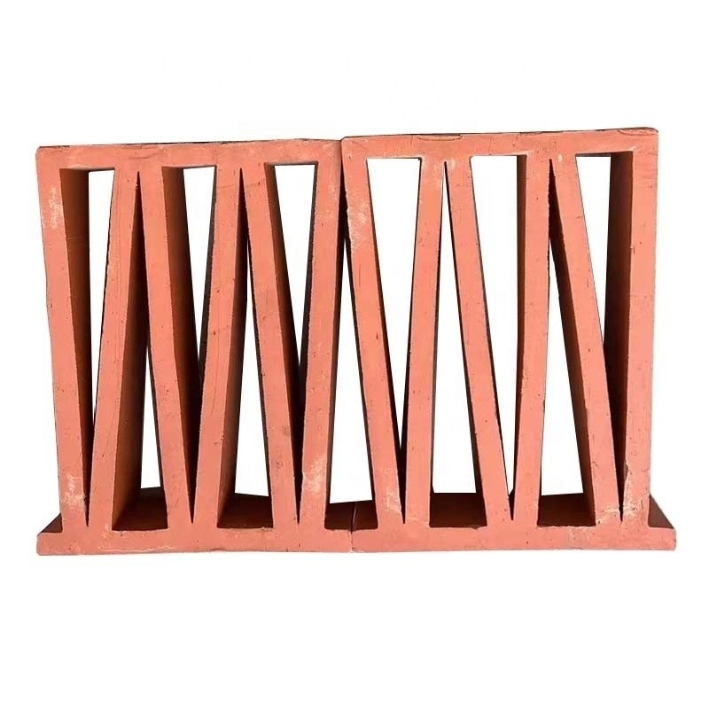 Matt Superficie de terracota Bloques de brisa paneles para ladrillos de arcilla amarillo en forma de M y azulejos de pantalla de viento