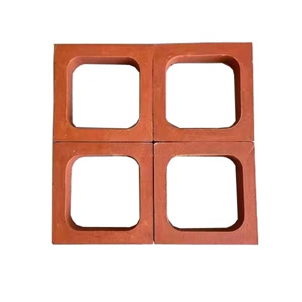 Pared de terracota Bloques de brisa aislamiento térmico 800 grados centígrados ladrillo rojo Material de decoración de edificios escolares