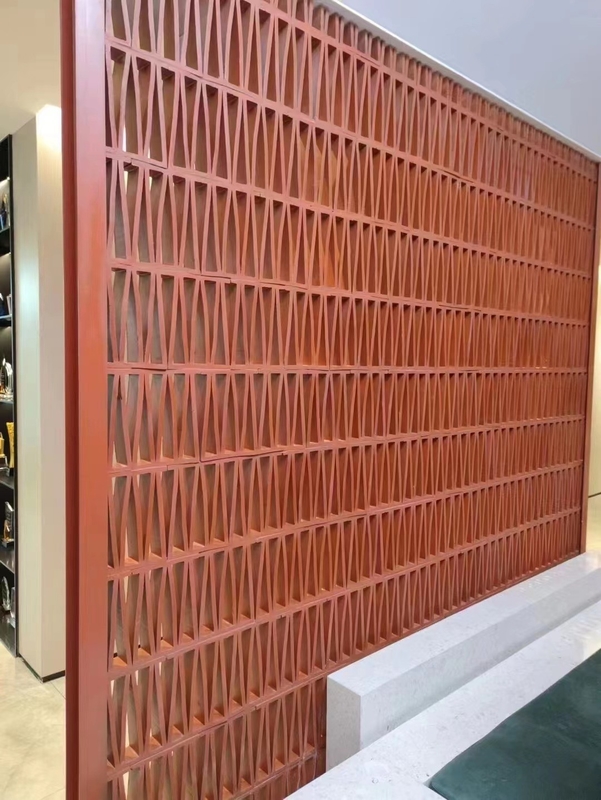 Bloque de viento de terracota Molde de forma M Panel de pared interior Decorativo ladrillos de fuego para diseño de decoración perforada exterior