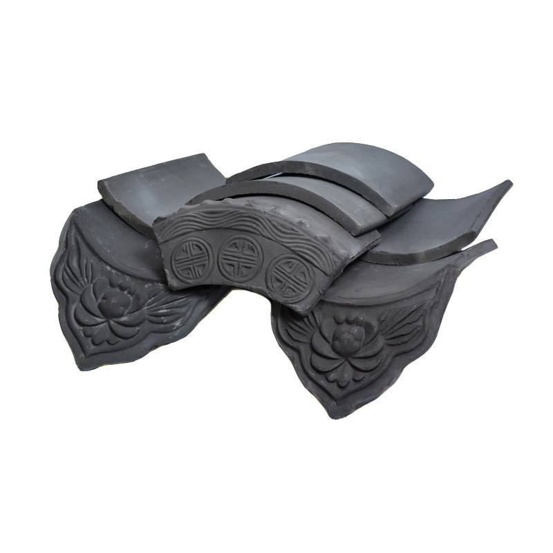 Tejas de techo de arcilla de templos tradicionales chinos Accesorios 6% Absorción de agua para el material de construcción tradicional