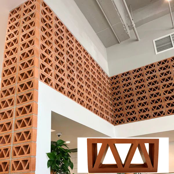 Bloqueo de aire paneles de pared de interior material de decoración de fachada azulejos perforados ladrillos rojos