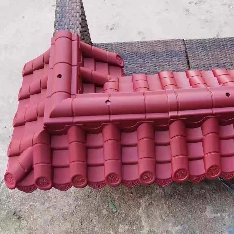 Wholesale Cheap Price Wall Tiles Chinese Retro-style Plastic Resin Red Synthetic Roof Tiles