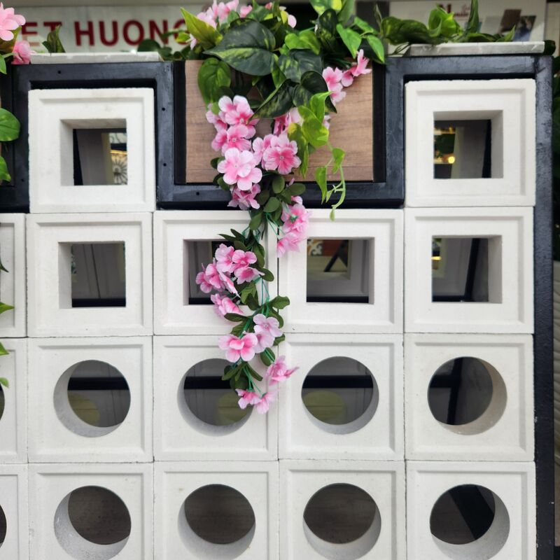 Componente de cemento ladrillo de forma cuadrada pantalla fondo tablero de pared pantalla hueca diseño 3D sin fisuras instalación rápida decoración