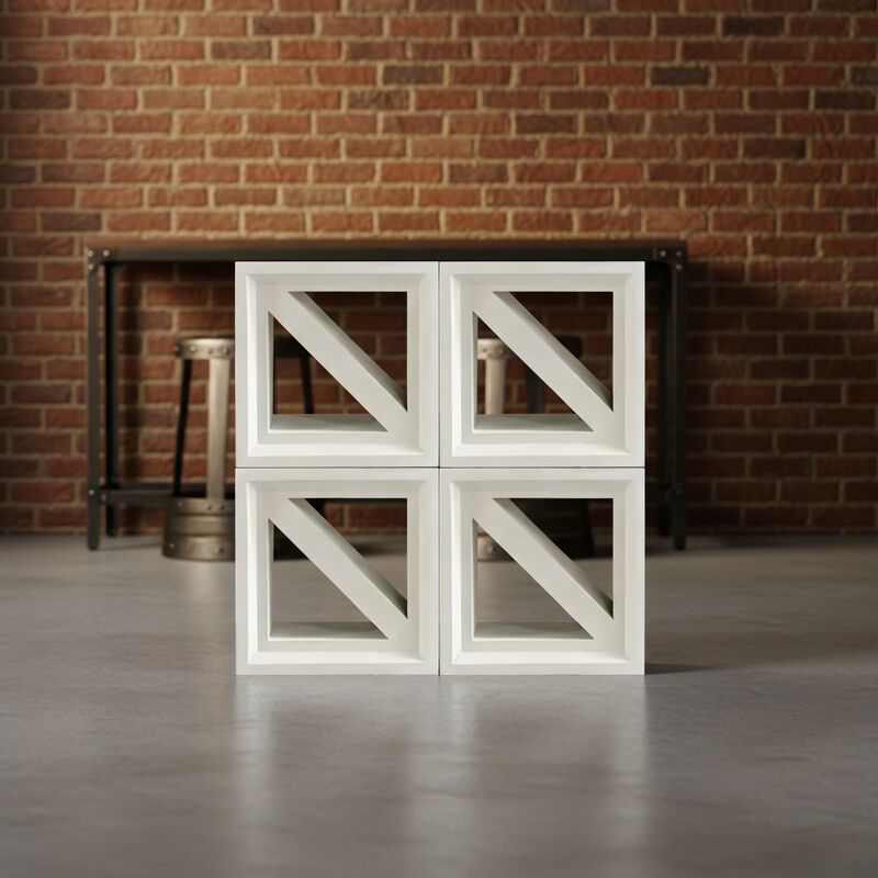 Bloques de cemento de brisa sinterizados ladrillos sólidos para paredes exteriores, particiones geométricas de espacio y aplicaciones de bloques de pantalla