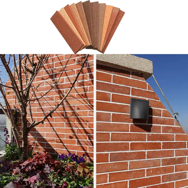 Ladrillo Rojo Arcilla Ladrillo Partido Revestimiento Fachada Decoración Falsa Exterior