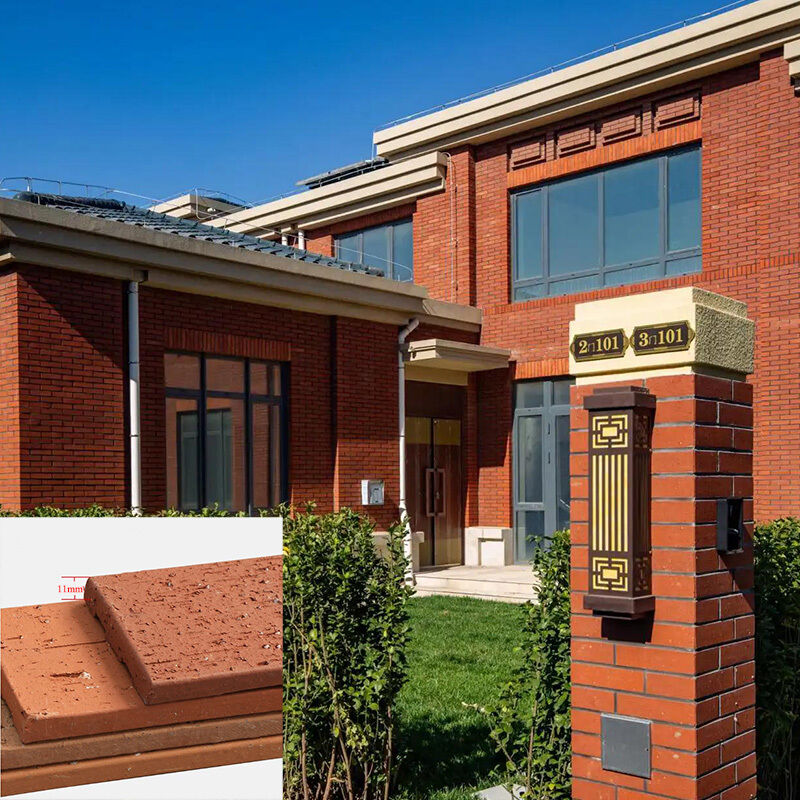 Baldosas de ladrillo fino para exteriores, ladrillos antiguos de arcilla para pavimentación para decoración de paredes de hoteles