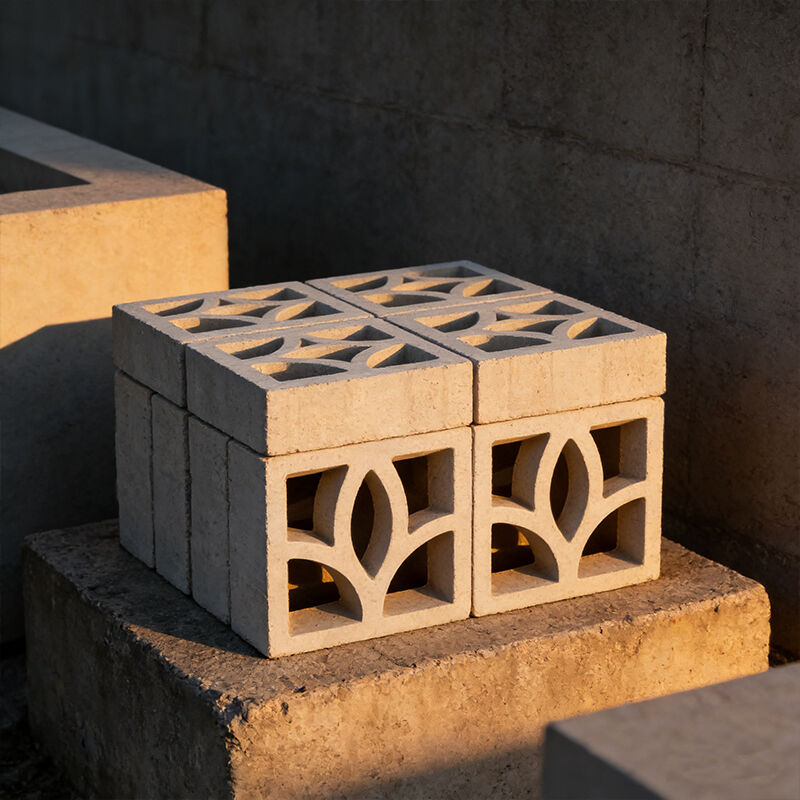 Serie lineal minimalista pantalla de hormigón blanco Bloques de brisa Componente de cemento ladrillo para fachadas modernas