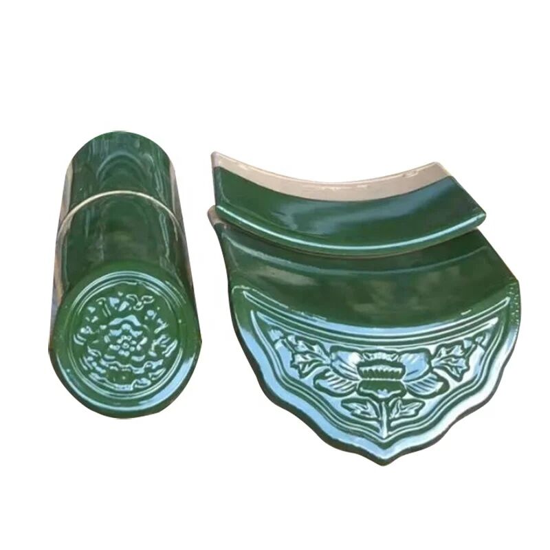 Teja vidriada verde tradicional china de jade verde, teja vidriada de arcilla hecha a mano, ignífuga e impermeable para templos y villas asiáticas